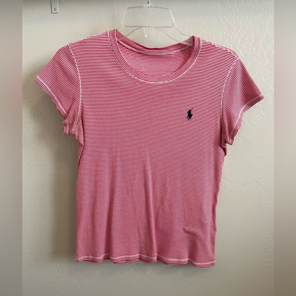 Red stripe tee shirt polo Ralph Lauren